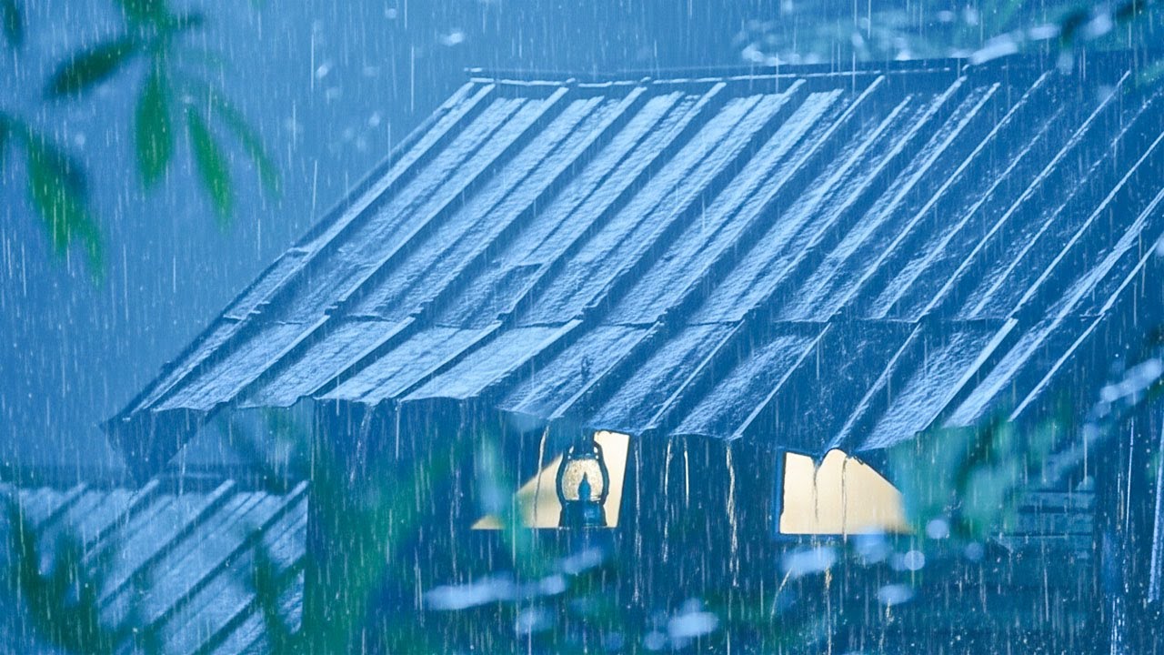 🌧️⛈ Sleep Comes Easy with Pouring Rain & Booming Thunder on a Rusted Tin Roof