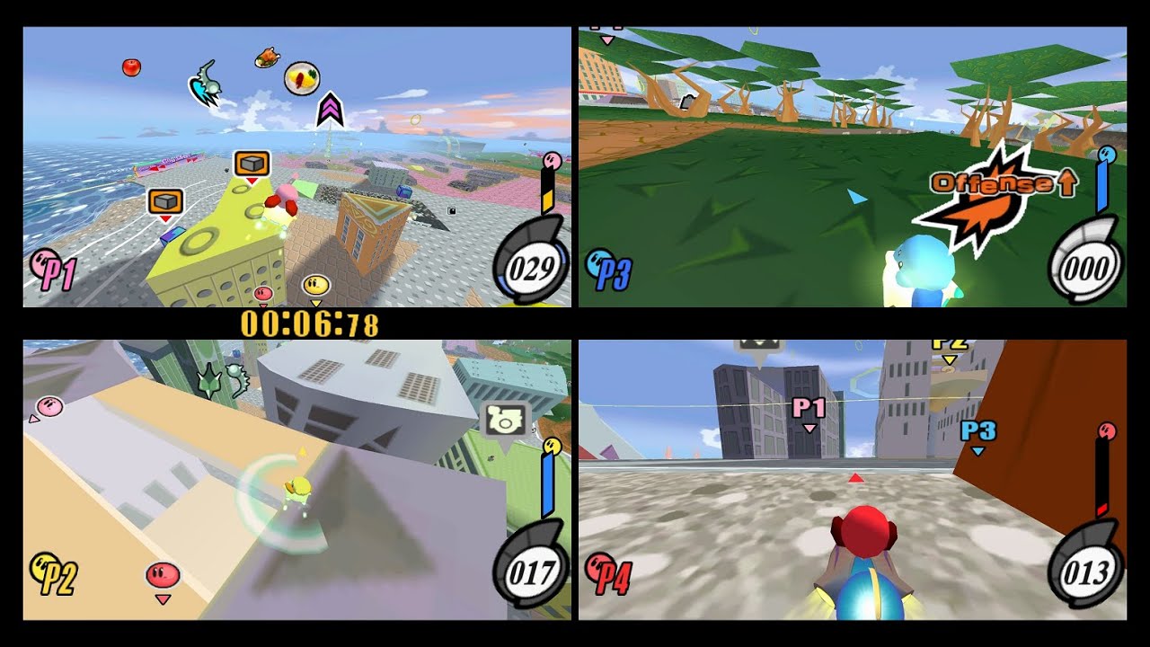 Kirby Air Ride: City Trial 4 player Netplay 60fps