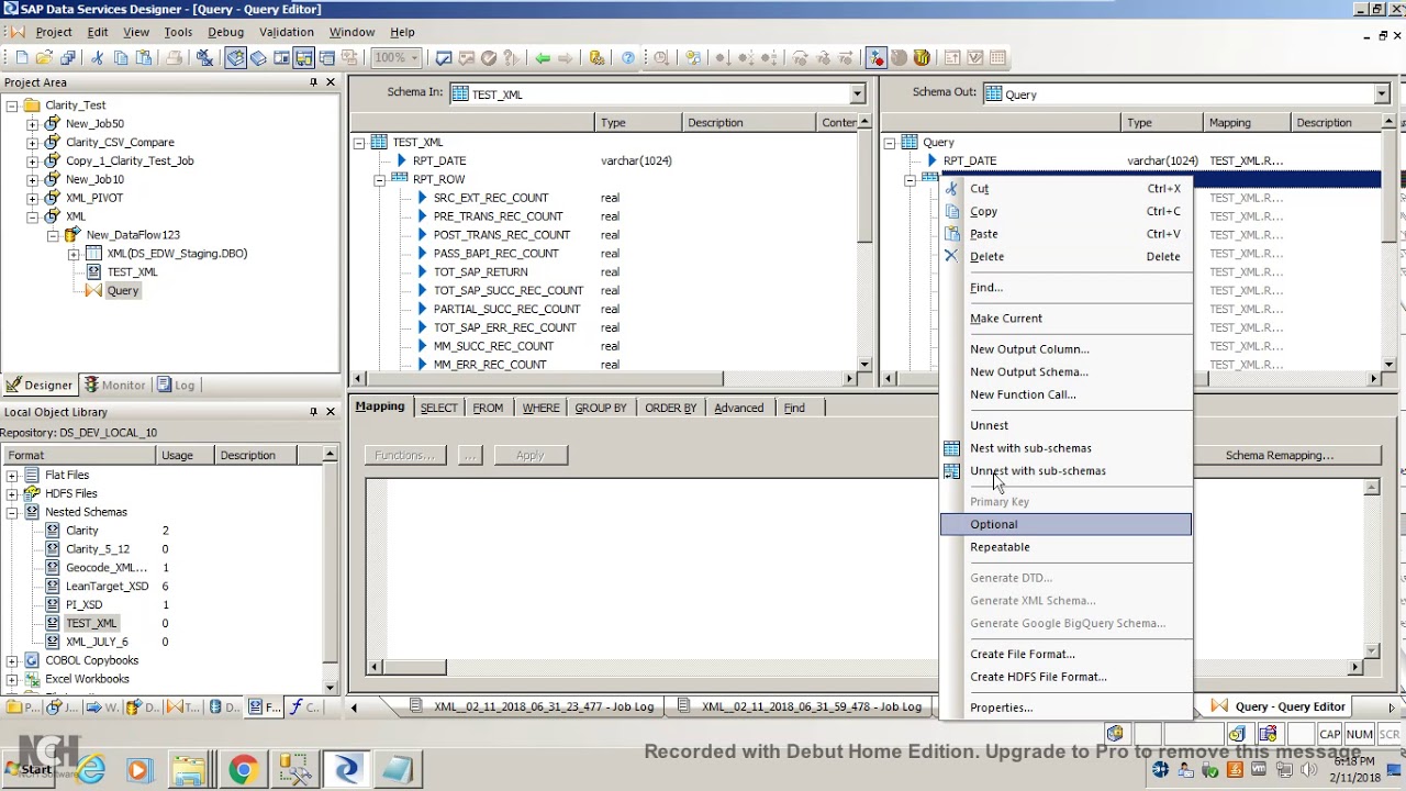 SAP BODS - USING XML AS A SOURCE
