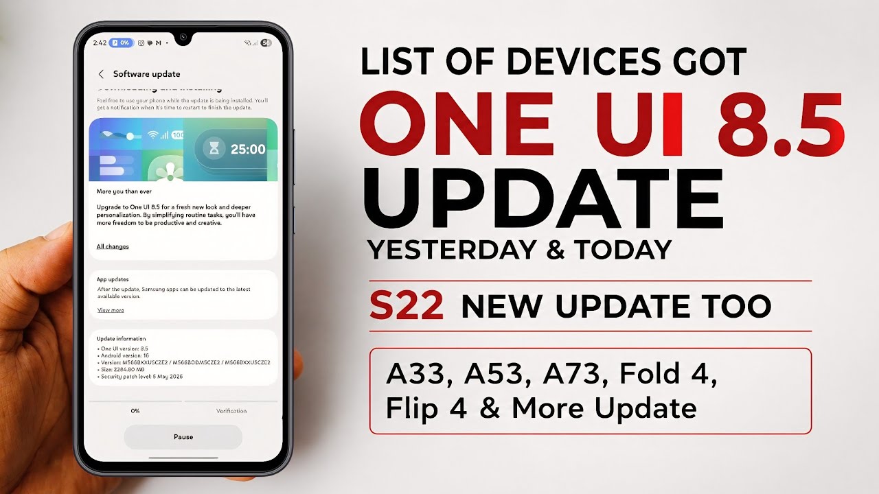 Сегодня Samsung выпустила обновление One UI 8.5 🔥 | Серии S22, A, M, F