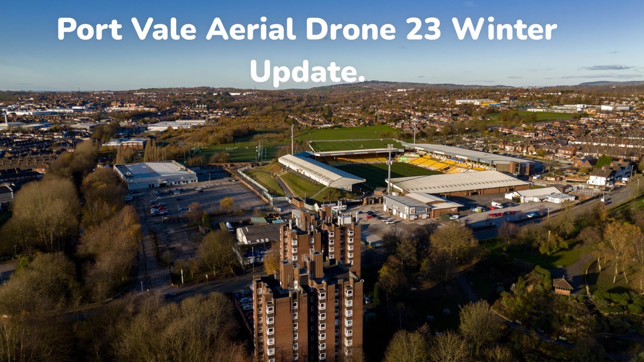 Aerial Winter Wonderland: Port Vale & Vale Park | DJI Mavic Mini 4 | Winter 2023 Update