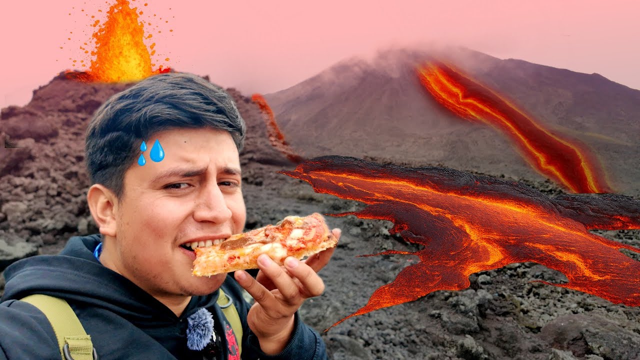 ¡Subí un volcán Activo solo para comer pizza!