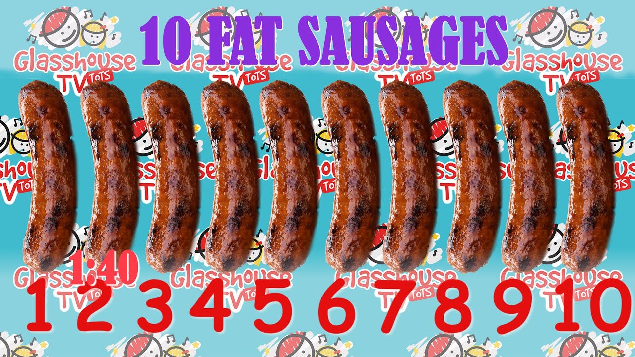 10 Fat Sausages Sizzling in a Pan