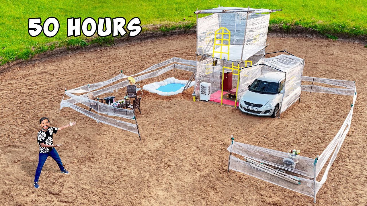 I Built WORLD'S LARGEST Transparent House 🏠 Plastic Wrap House