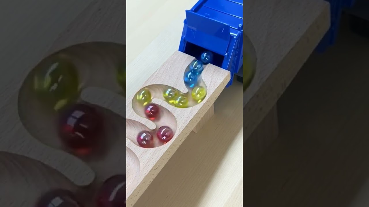 Satisfying colorful Sounds Marbles Run Race ASMR #asmr #asmrtiktoks #satisfyingsounds #marblesrun