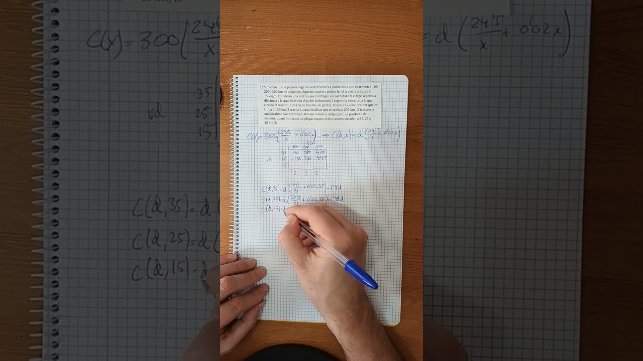 EBAU 2025 Matemáticas Ciencias Sociales, Cataluña, Problema 4b. Matrices