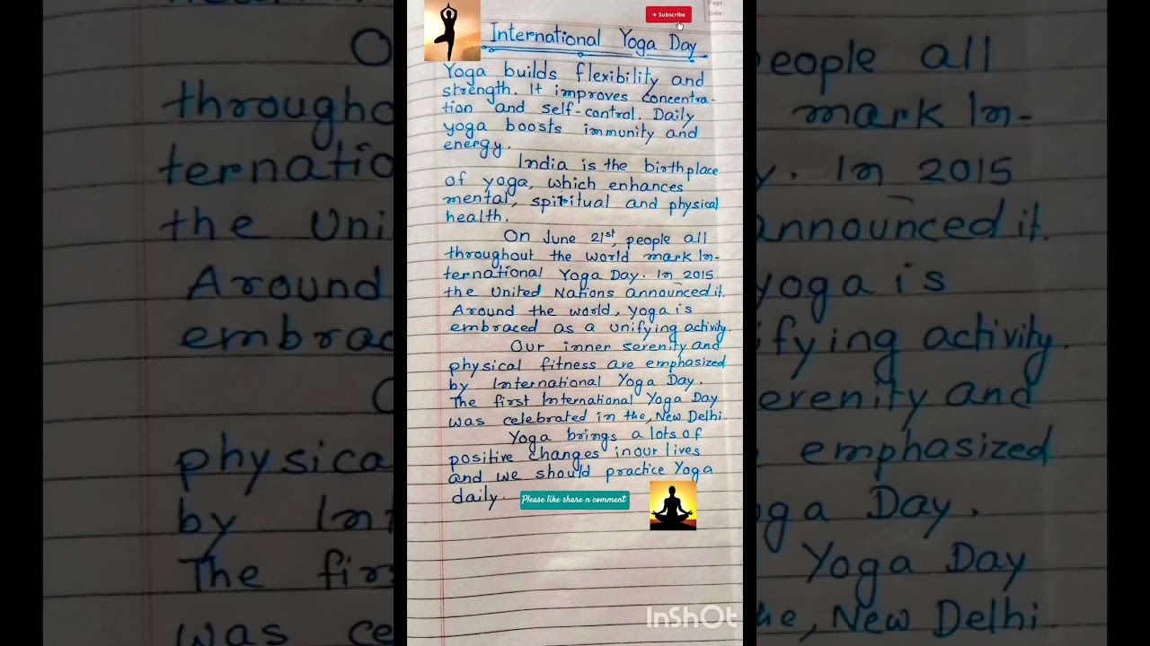 Essay on "International Yoga Day"