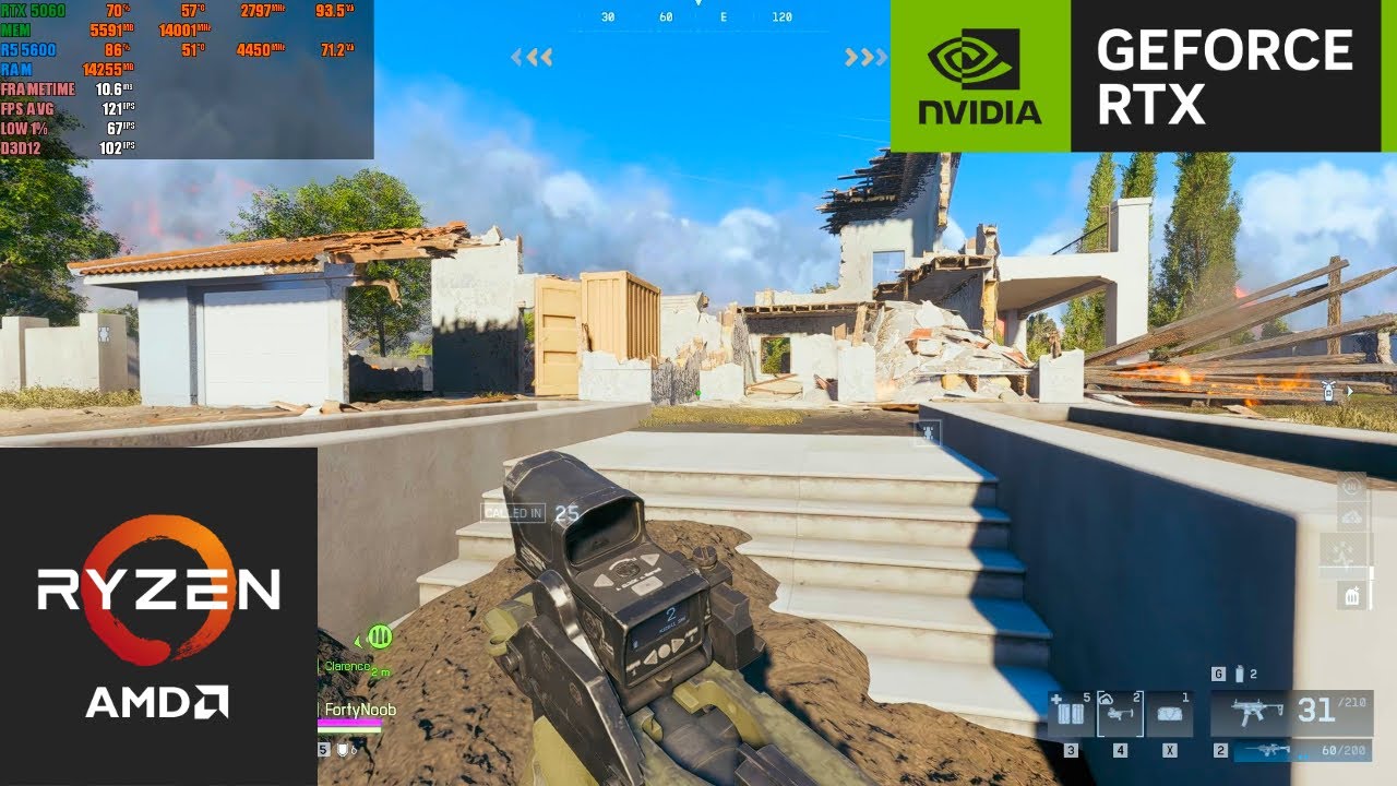 Battlefield 6 Redsec : RTX 5060 8GB | RYZEN 5 5600 (1080P Custom Settings Nvidia DLSS Quality)