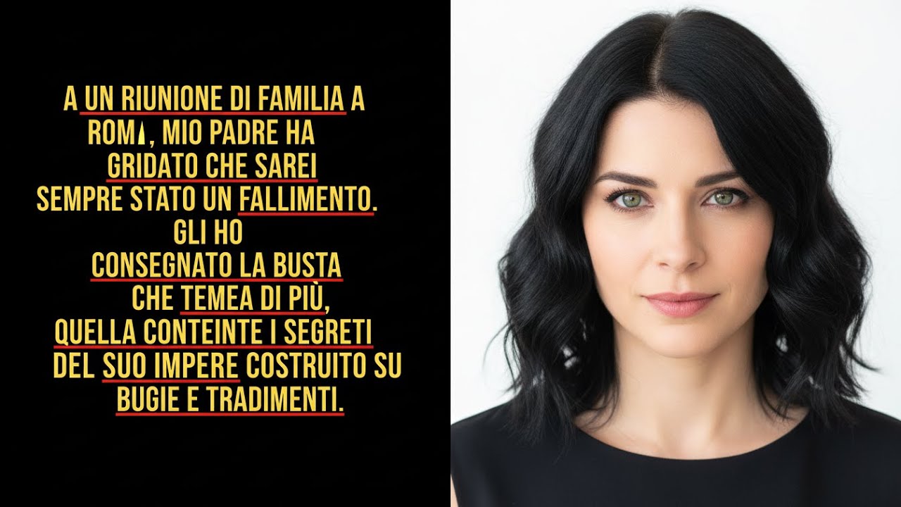A UNA RIUNIONE DI FAMIGLIA PAPÀ URLÒ CHE SAREI STATA SEMPRE UN FALLIMENTO; GLI CONSEGNAI LA......