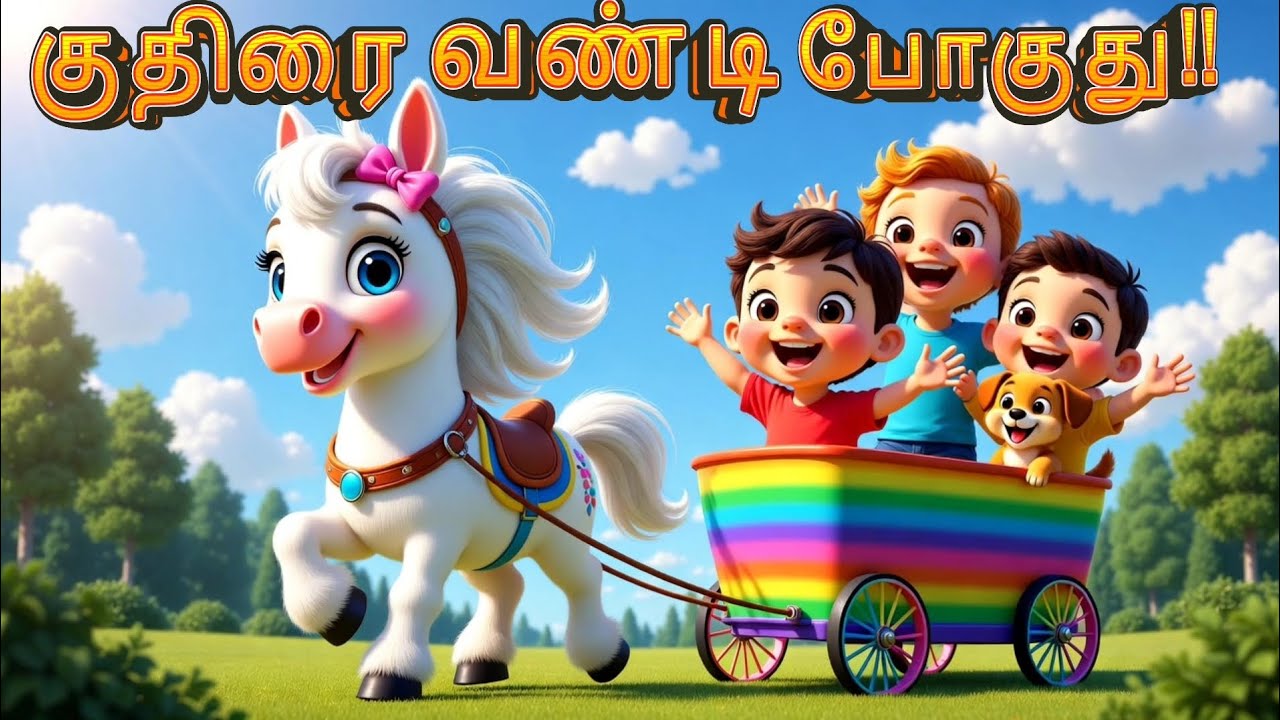 குதிரை வண்டி பாடல் | Tamil Kids Horse Cart Song | Action Rhymes Tamil#kids fantasy 