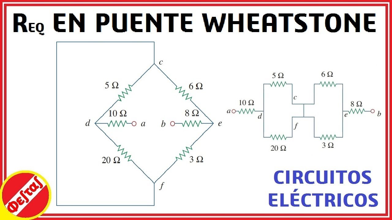 Hallando la resistencia equivalente en un puente de Wheatstone|Conversión de ckto|Probl2.47 Sadiku