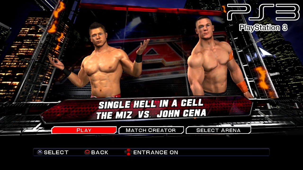 WWE SmackDown VS Raw 2011 PS3 - The Miz VS John Cena - Hell in a Cell [2K][mClassic]