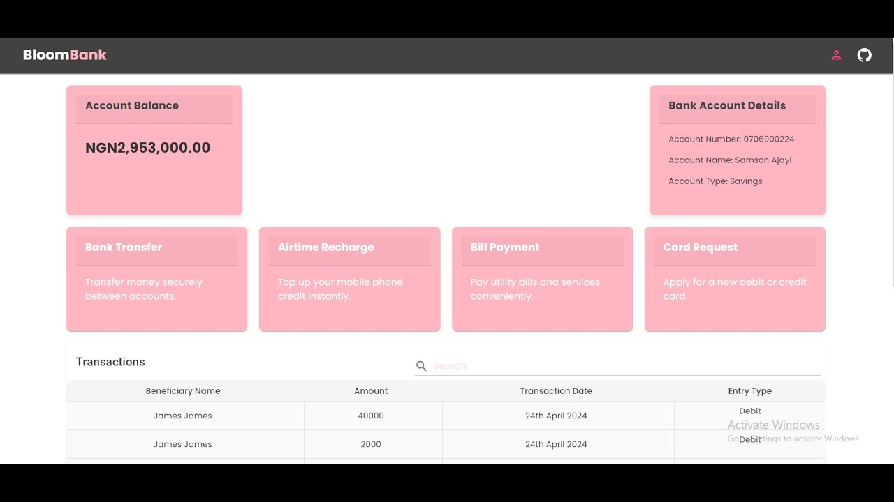 Bank Transfer API