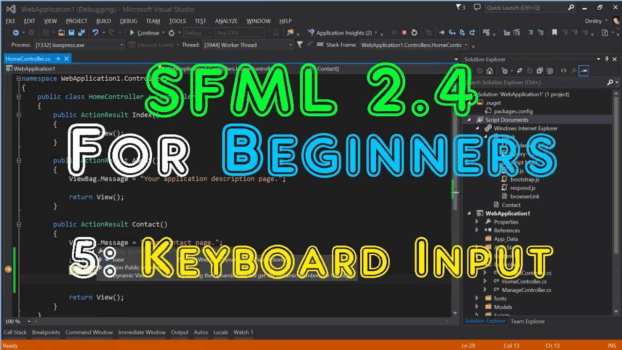 SFML 2.4 For Beginners - 5: Keyboard Input.