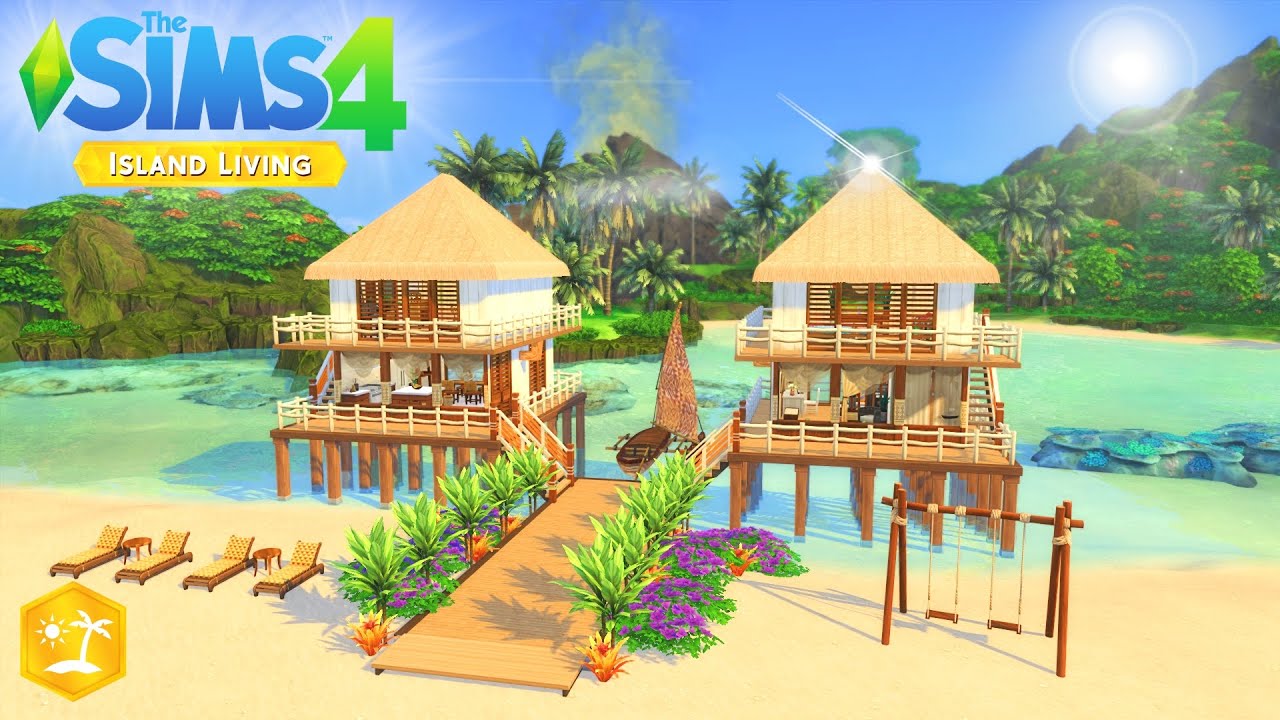 ВИЛЛЫ-ДВУХМЕСТНИКИ НА ЧАСТНОМ ОСТРОВЕ НА ПЛЯЖЕ — Sims 4 Жизнь на острове: скоростное строительство