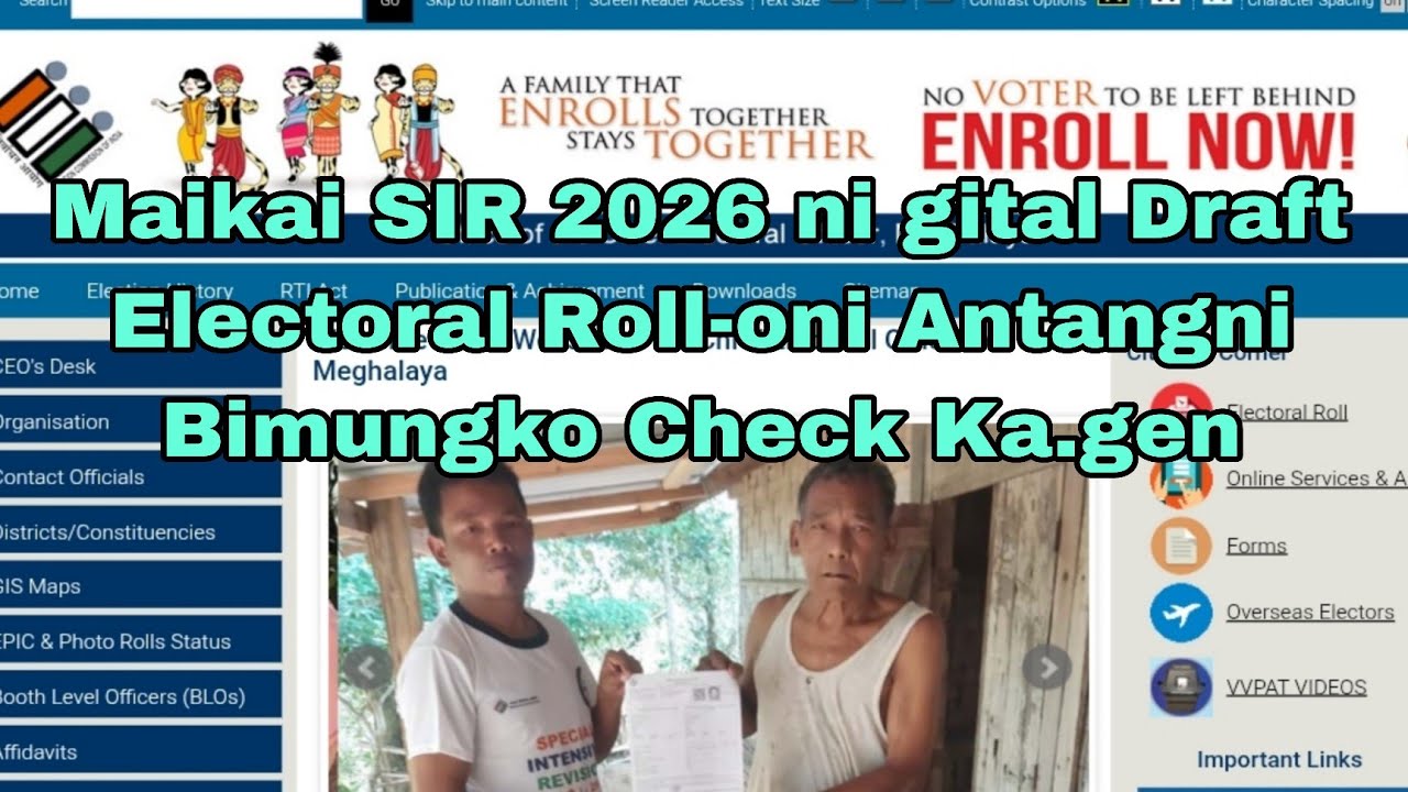 Draft Electoral Roll-oniko An.tangni Bimungko Maikai Check Ka.gen