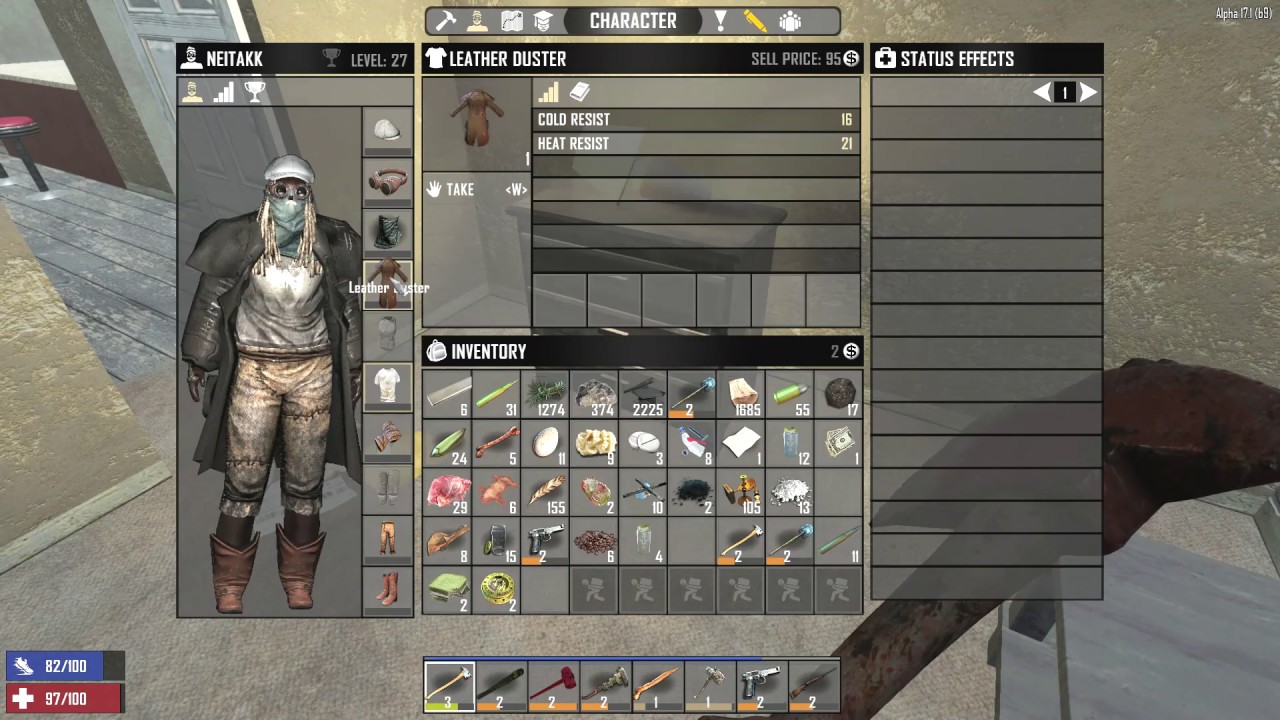Which item gives good Heat and Cold resist - 7 Days to Die