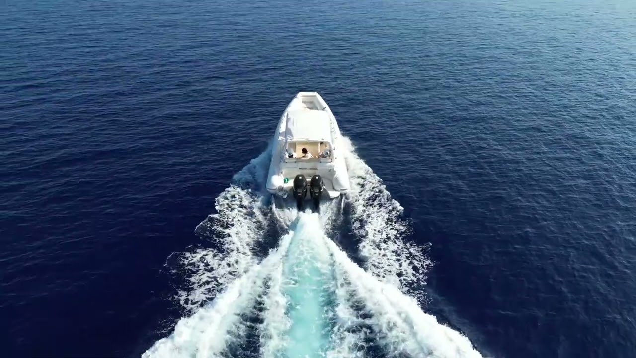 Drone view of the Mar.co TwentySix in the Greek islands