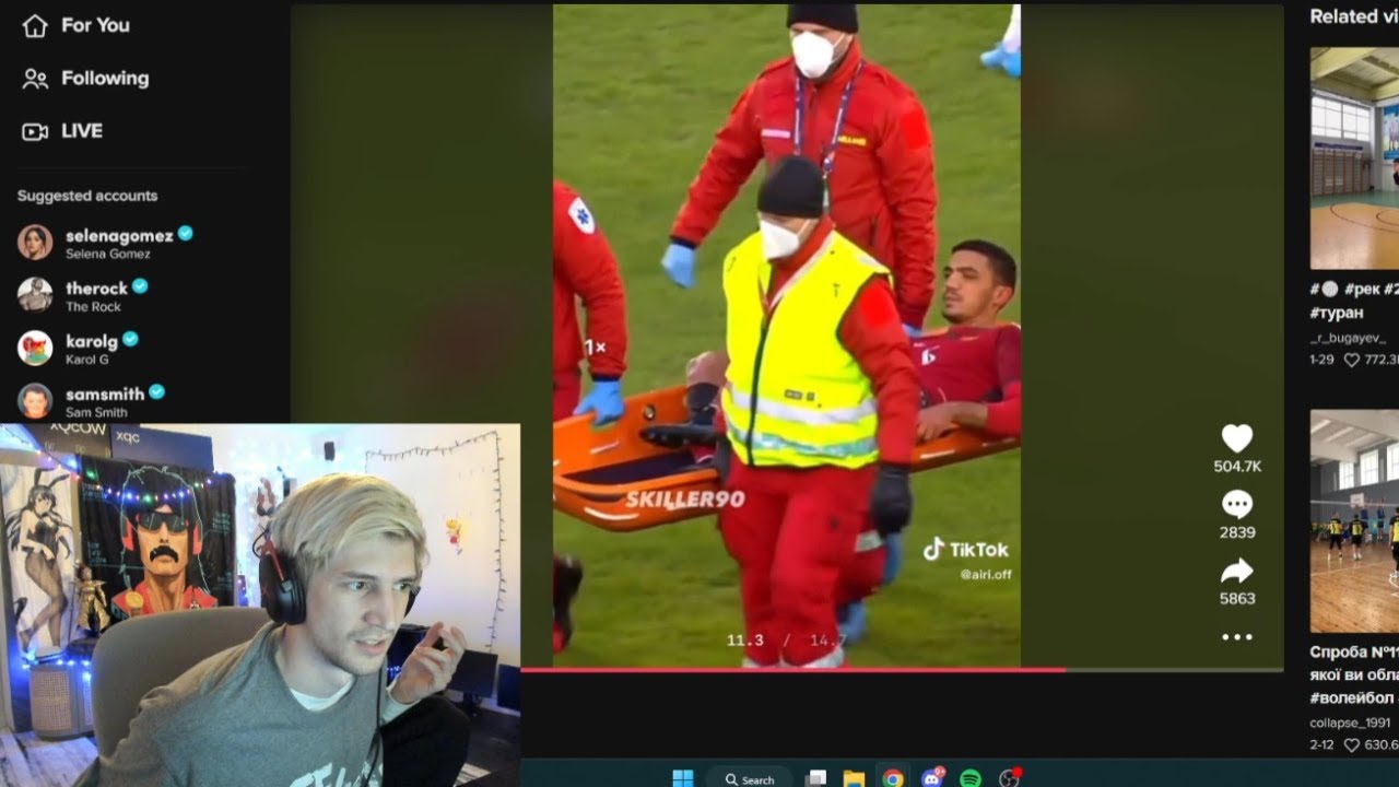 xQc умирает от смеха, когда видит, как Холанд нарушил правила, а другой игрок получил травму
