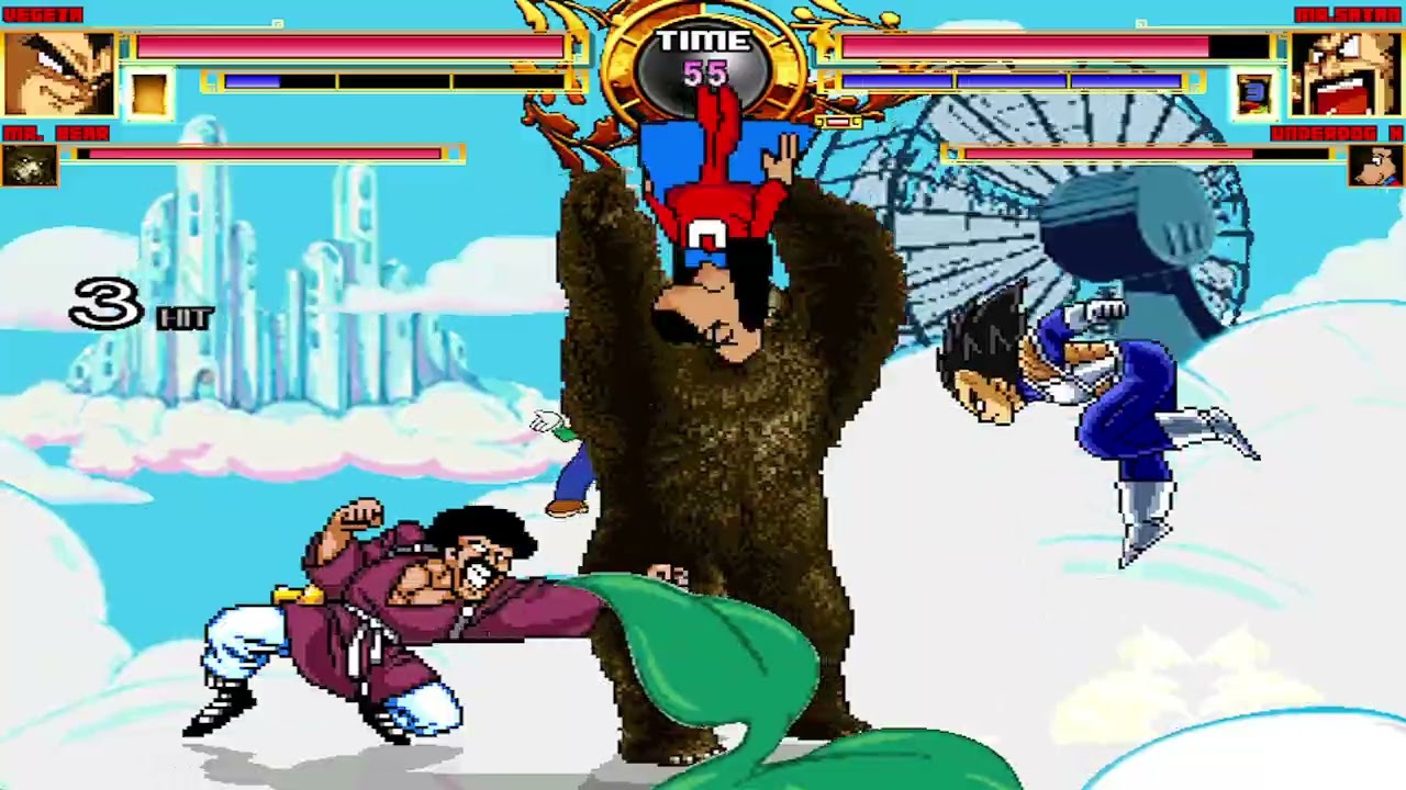 NICK54222 MUGEN: Vegeta & Mr. Bear VS Mr. Satan & Underdog (Rematch)