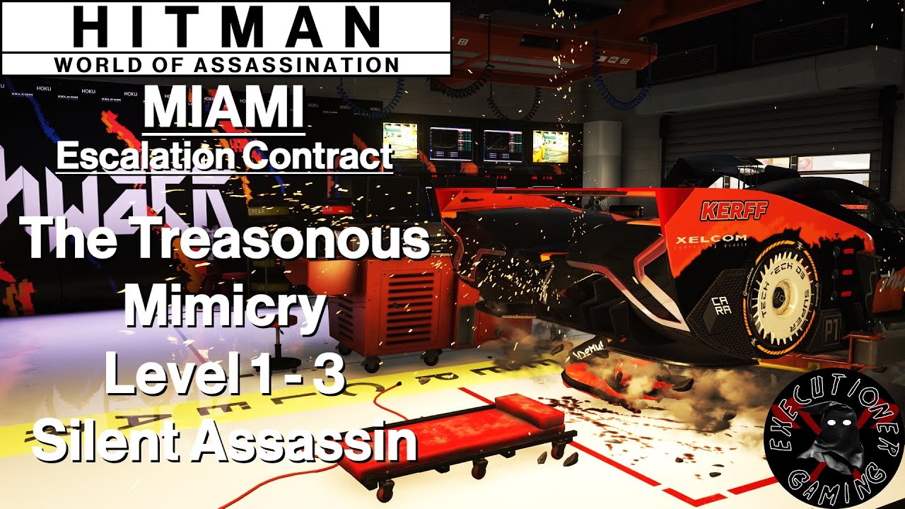 Hitman WoA: Miami — Контракт на обострение — Предательская мимикрия, уровень 1–3 — Бесшумный убийца