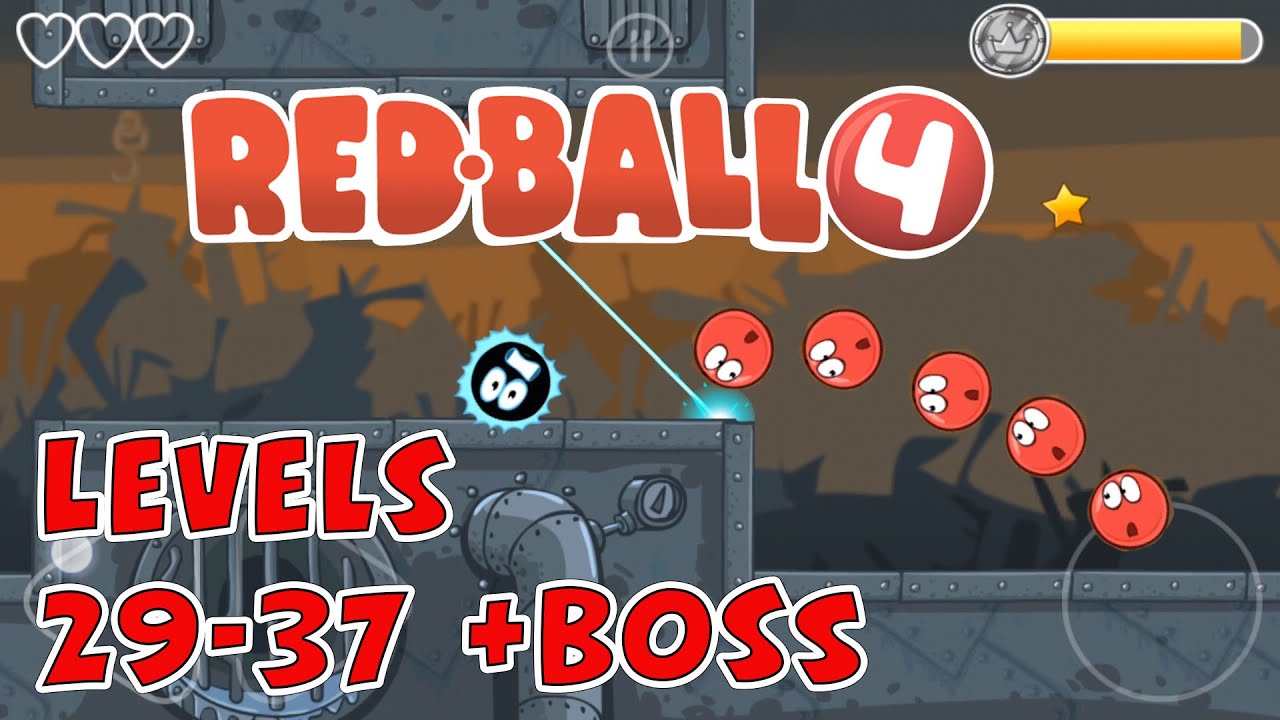 Let's Play REDBALL 4 game, levels 29-37 +BOSS - Gameplay commentary - Mobile phone Android / iOS