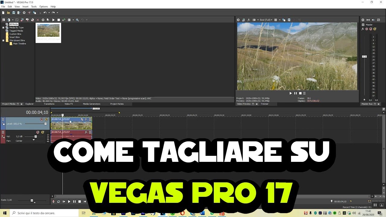 Come tagliare su VEGAS Pro 17