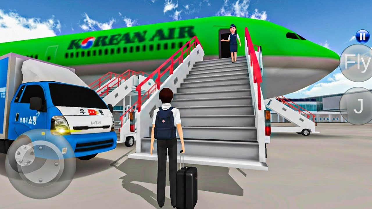 🔵 Blue Kia truck 🚛 green airport 3D driving class android game play 