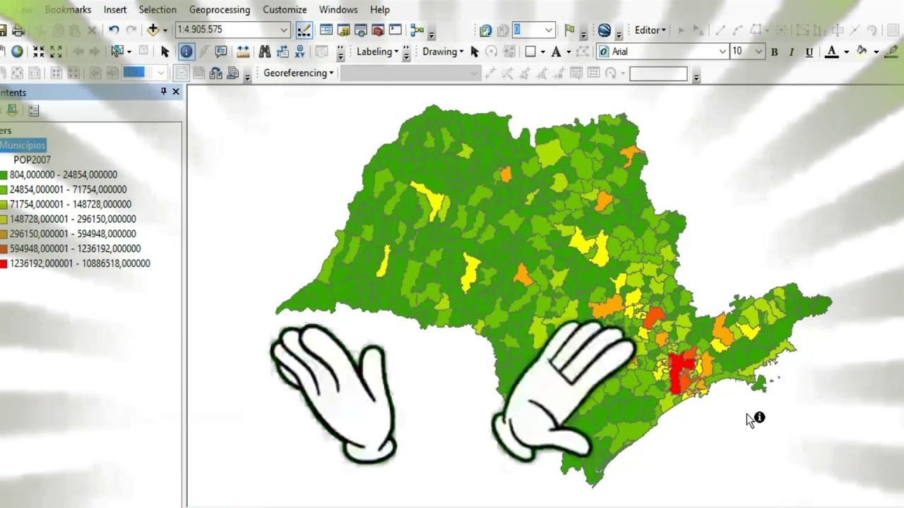 Tutorial ArcGIS - Aula 7 - Simbologia por quantidade (cores e símbolos graduados)