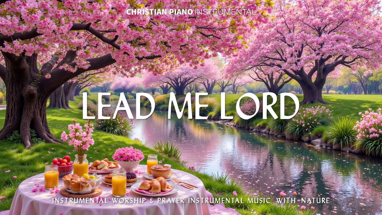 LEAD ME LORD : Soothing Worship Piano & Inspiring Bible Verses With Beautiful Spring Cherry Blossom