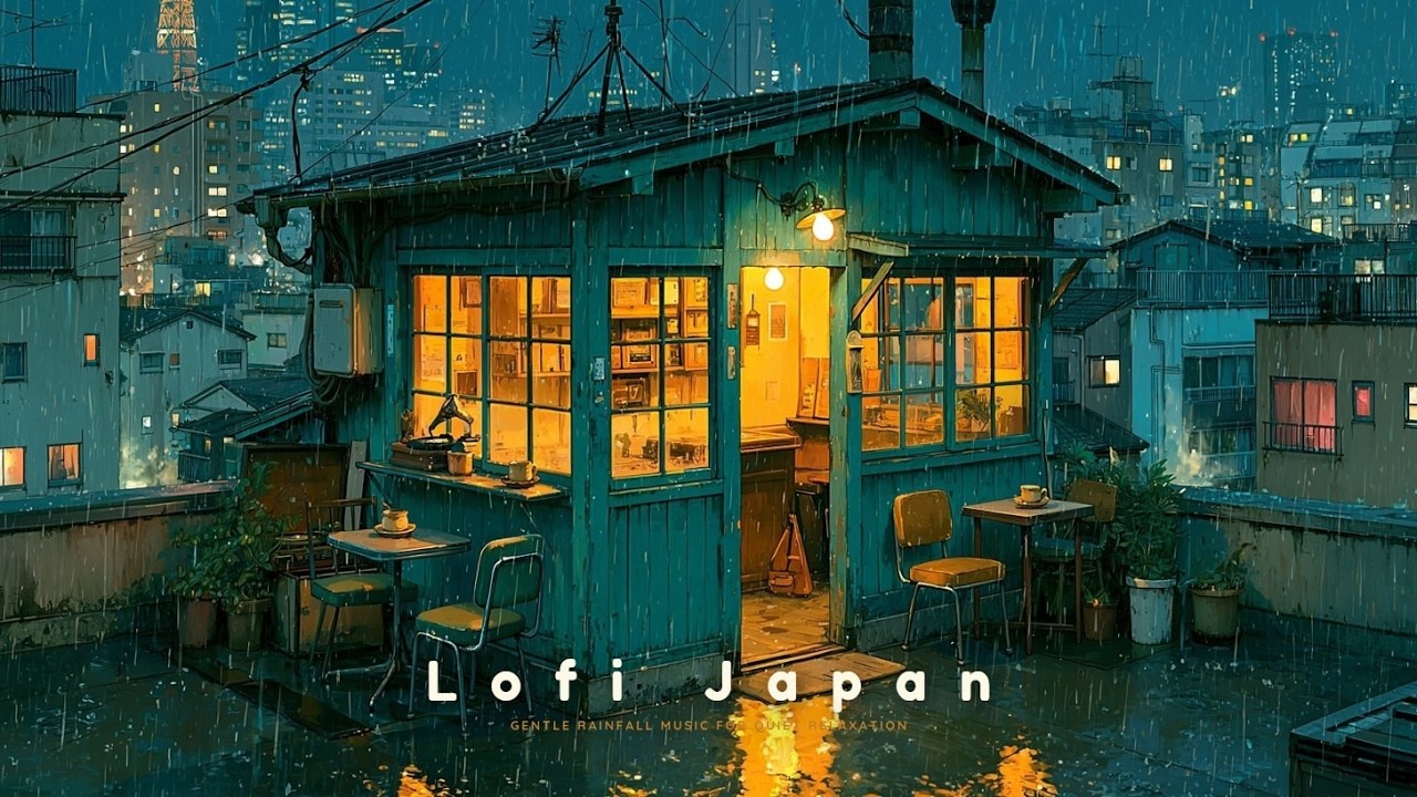 Japanese Lofi & Rainy Chill Music - Cozy Tokyo Rooftop Beats For Deep Focus And Sleep