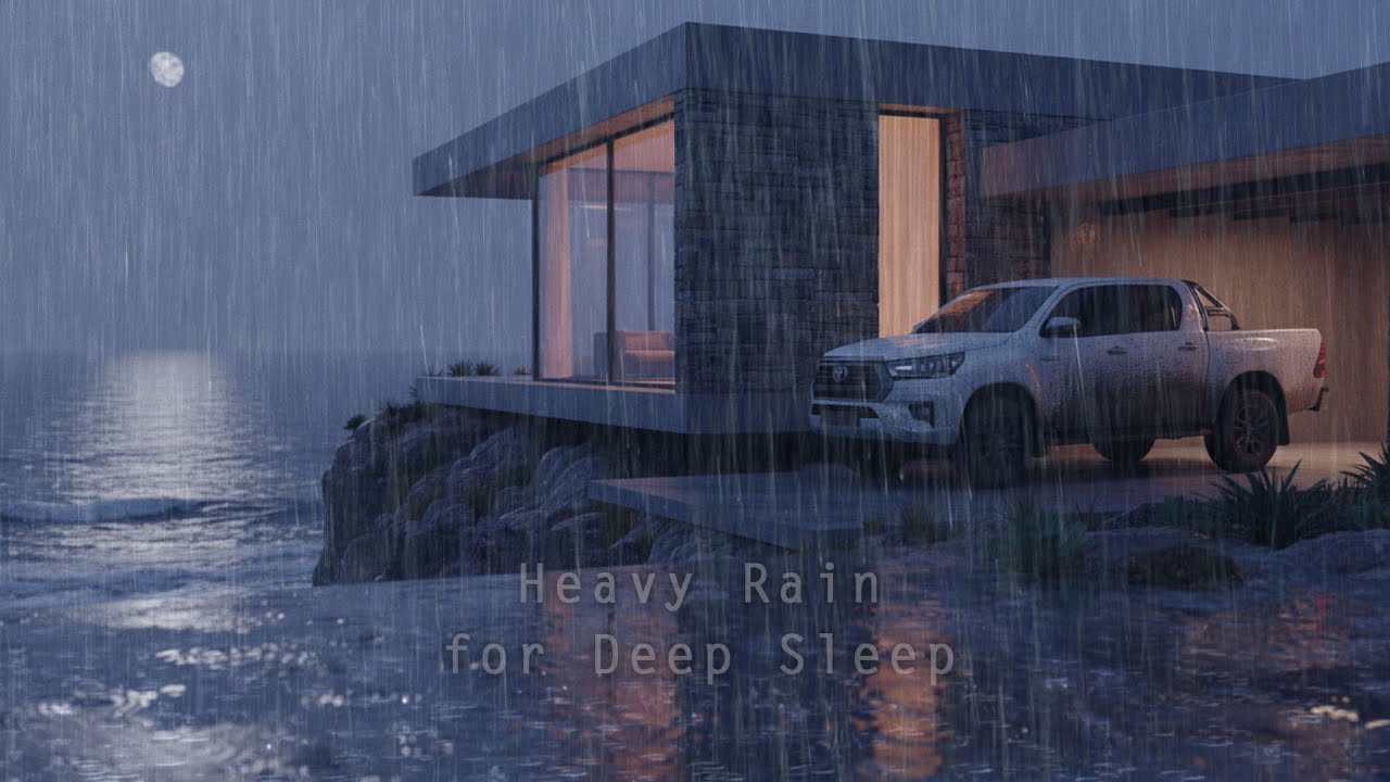 Sleep Fast and Deep 🌊🌧️ | Quiet Coastal Rain from a Cliff House with Double Cabin