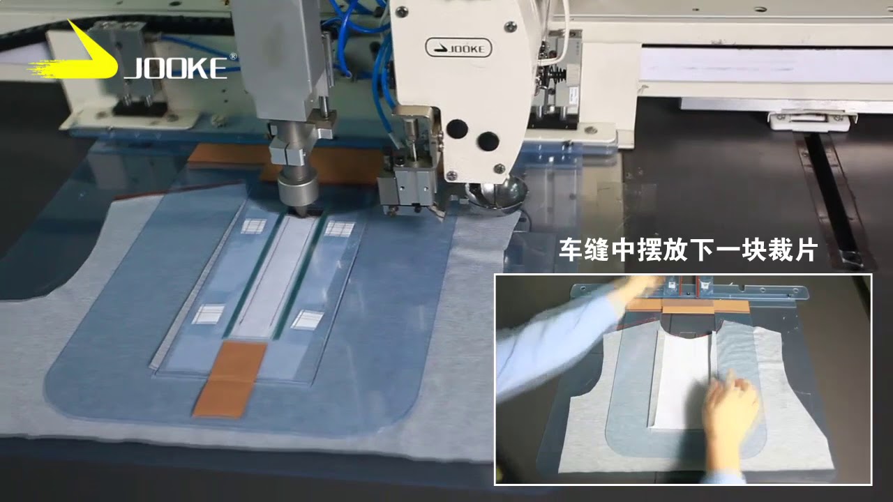 How to sew polo shirt's button hole placket automatically.