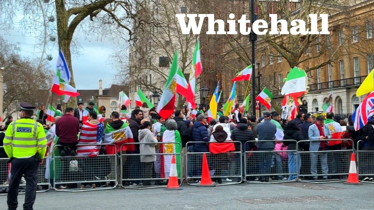 Iranians celebrate at London Whitehall Sunday 1st March 2026