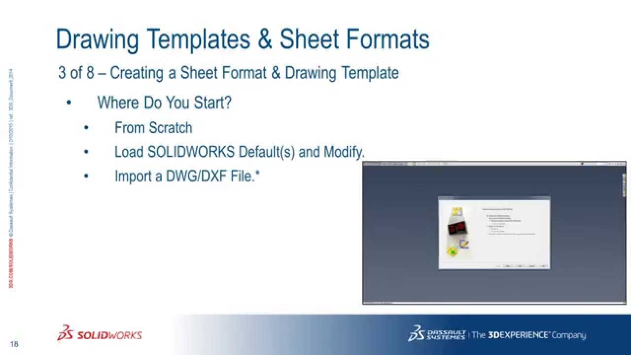 Drawings Setup of Templates and Sheet Formats