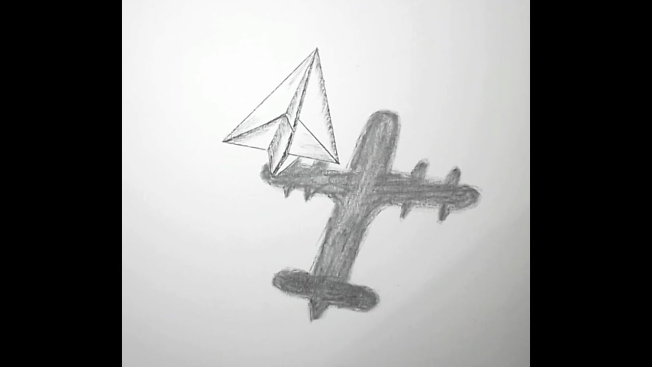 Paper plane turn into 3D Shadow.