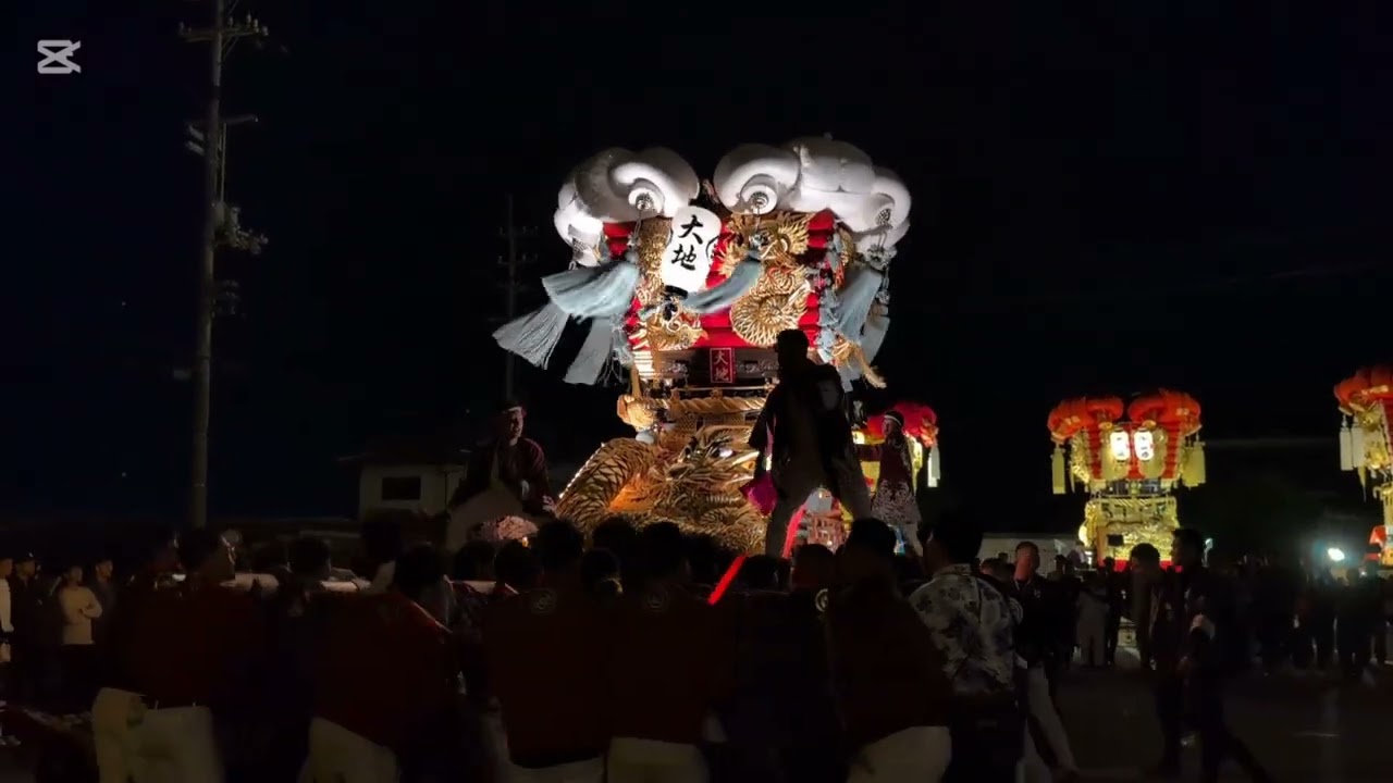 2024豊中秋祭り西岡産業で大地太鼓台の差し上げ