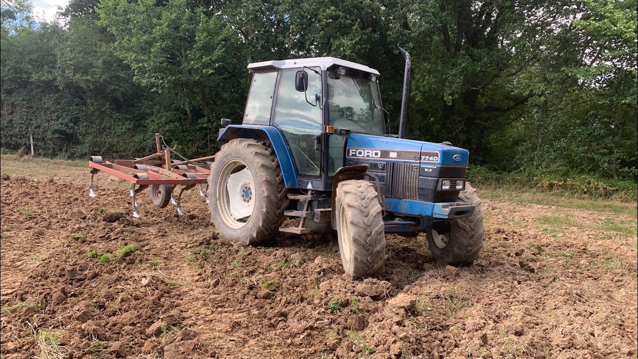Cultivating stubble ready for sowing.