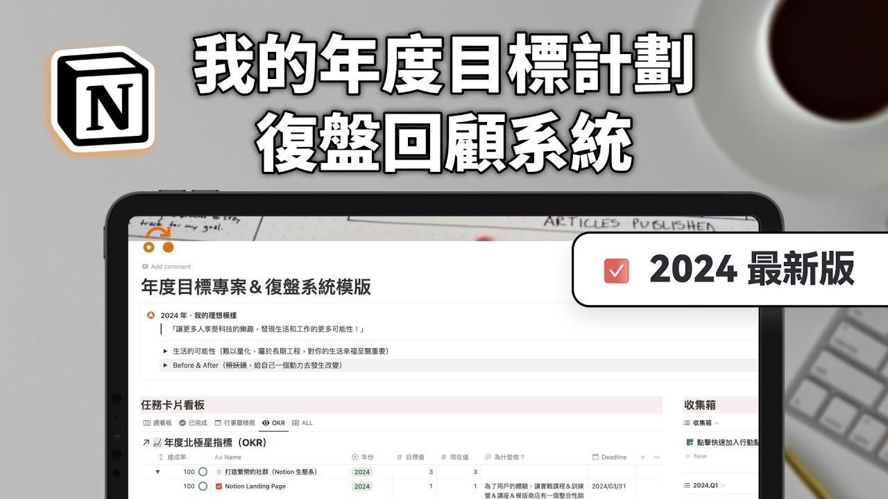 如何做年度計劃？這套工具幫你養成復盤習慣、結構化思考｜Notion 模版