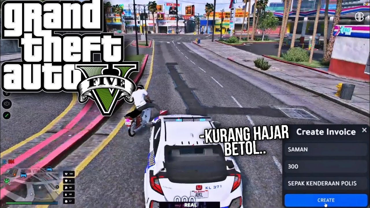 🔴 GTA V | Chiko Sepak Kenderaan Pol*s LAWAK