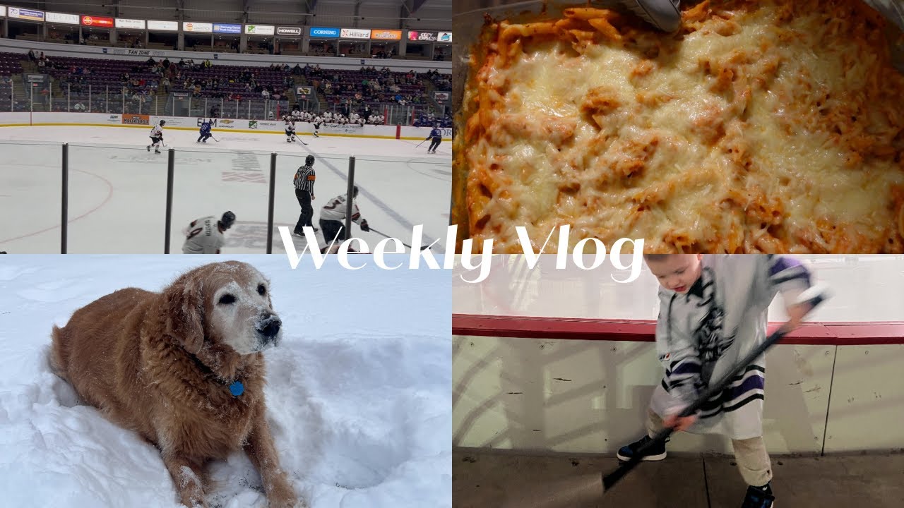 Weekly Vlog: Making Baked Ziti, Snow Day, Busy Work Week, & Hockey!
