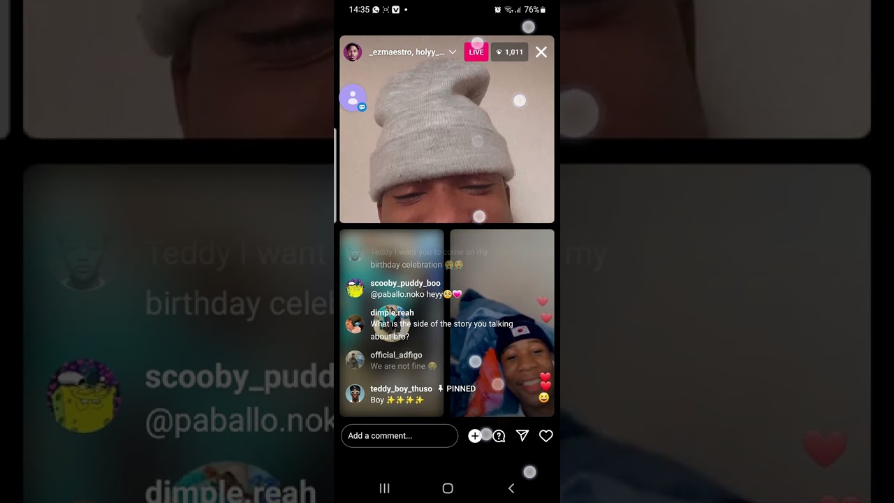 Phenyo goes Live on ig with Teddy boy thuso 😭❤️