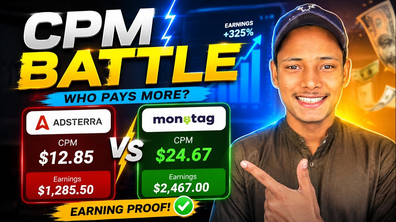 Adsterra CPM vs Monetag CPM Comparison & Earning Proof