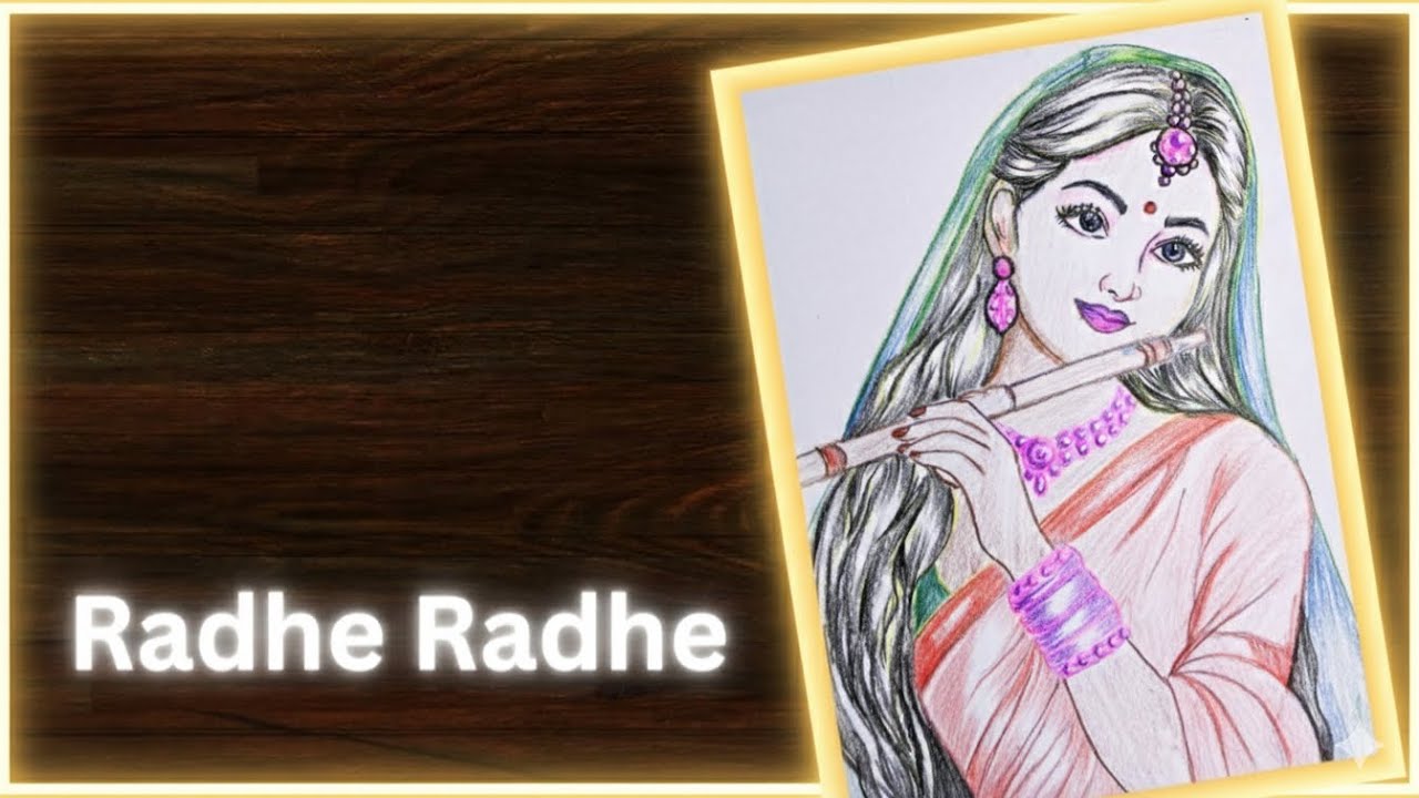 Radha Rani Drawing ✏️ | Beautiful Radha Krishna Pencil Sketch | Easy Hindu God Drawing | Radhe Radhe