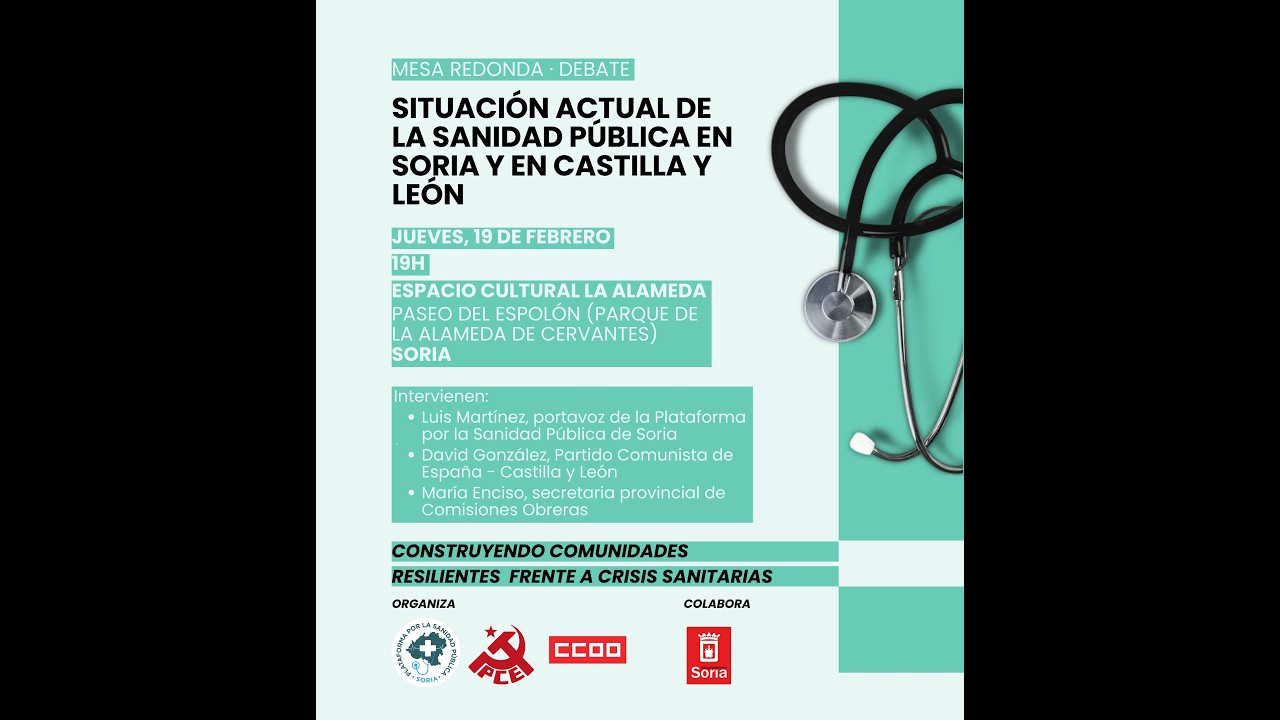 Mesa redonda sobre la sanidad pública - Jueves 19 febrero - Soria