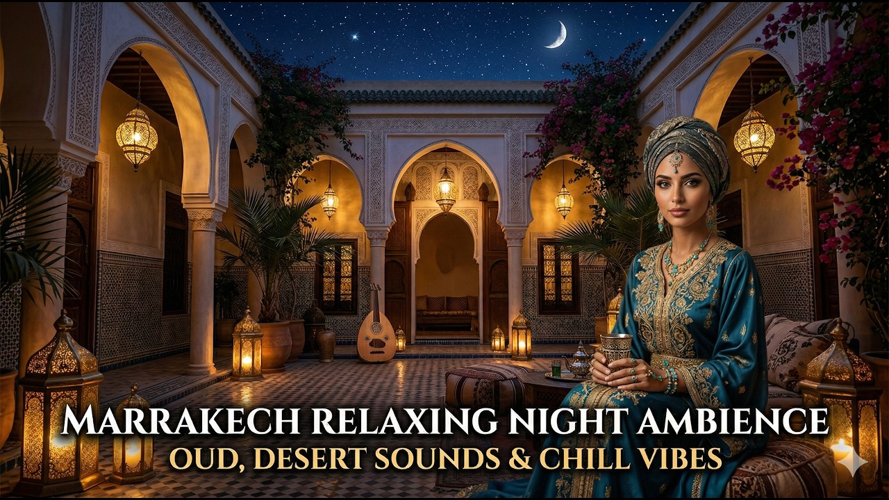 Marrakech Relaxing Music - Moroccan Night Ambience | Desert Sounds, Oud & Chill Vibes