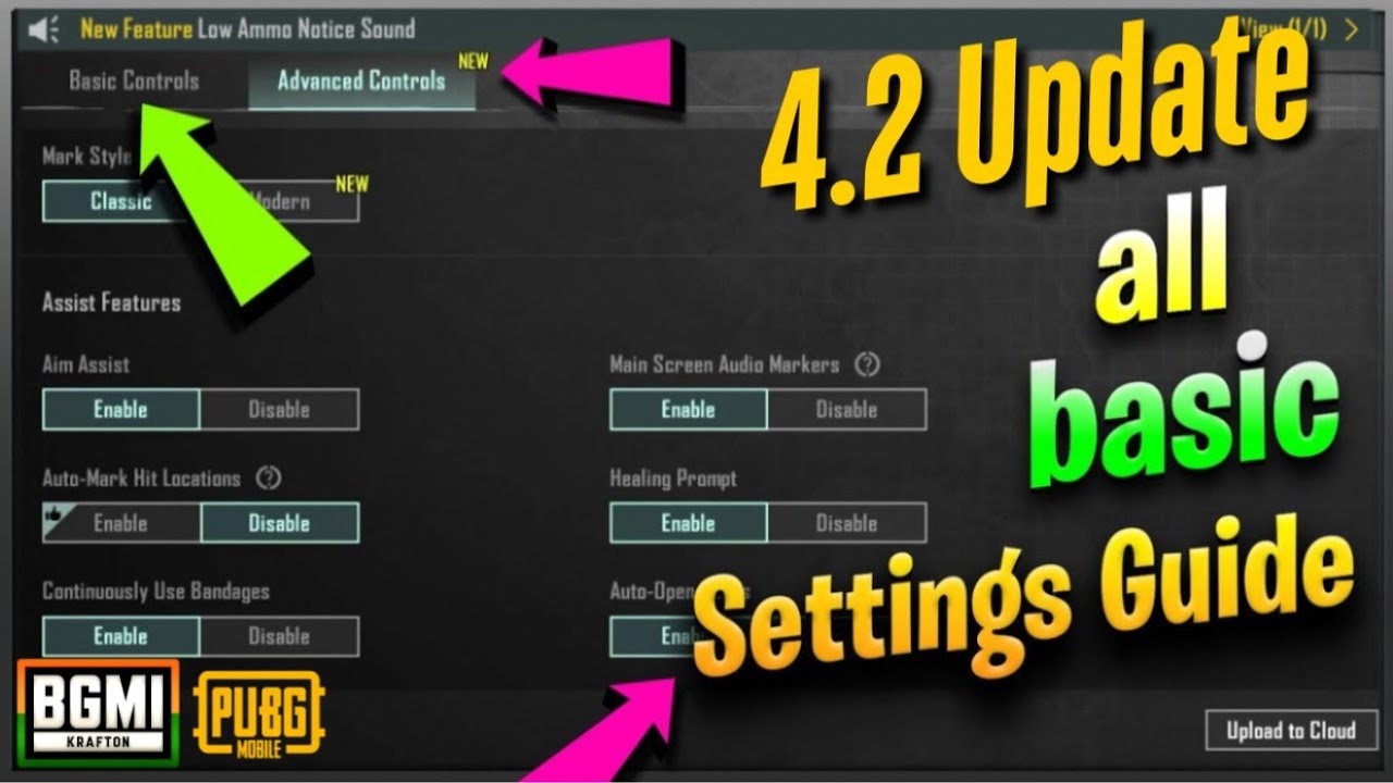 BGMI/PUBG Basic Settings New 4.2 Update|BGMI/PUBG New Settings|Guide|Battlegrounds Mobile India|