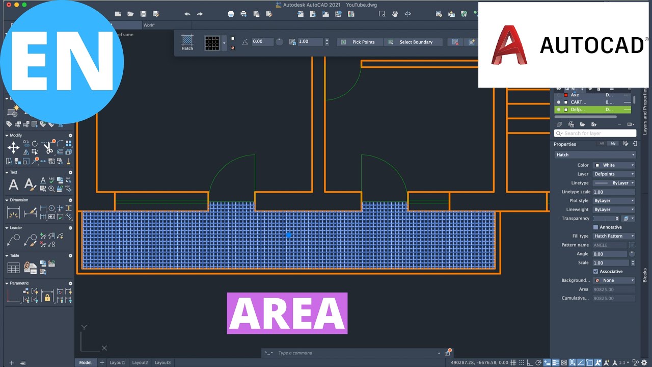 How to measure the Area in AutoCAD
