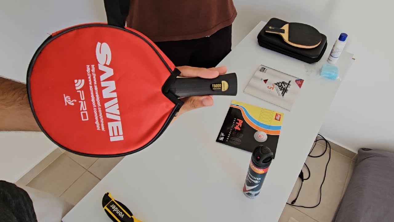 Montando Raquete de Tênis de Mesa (Sanwei T5000, Tornado V5 e PF4-50)