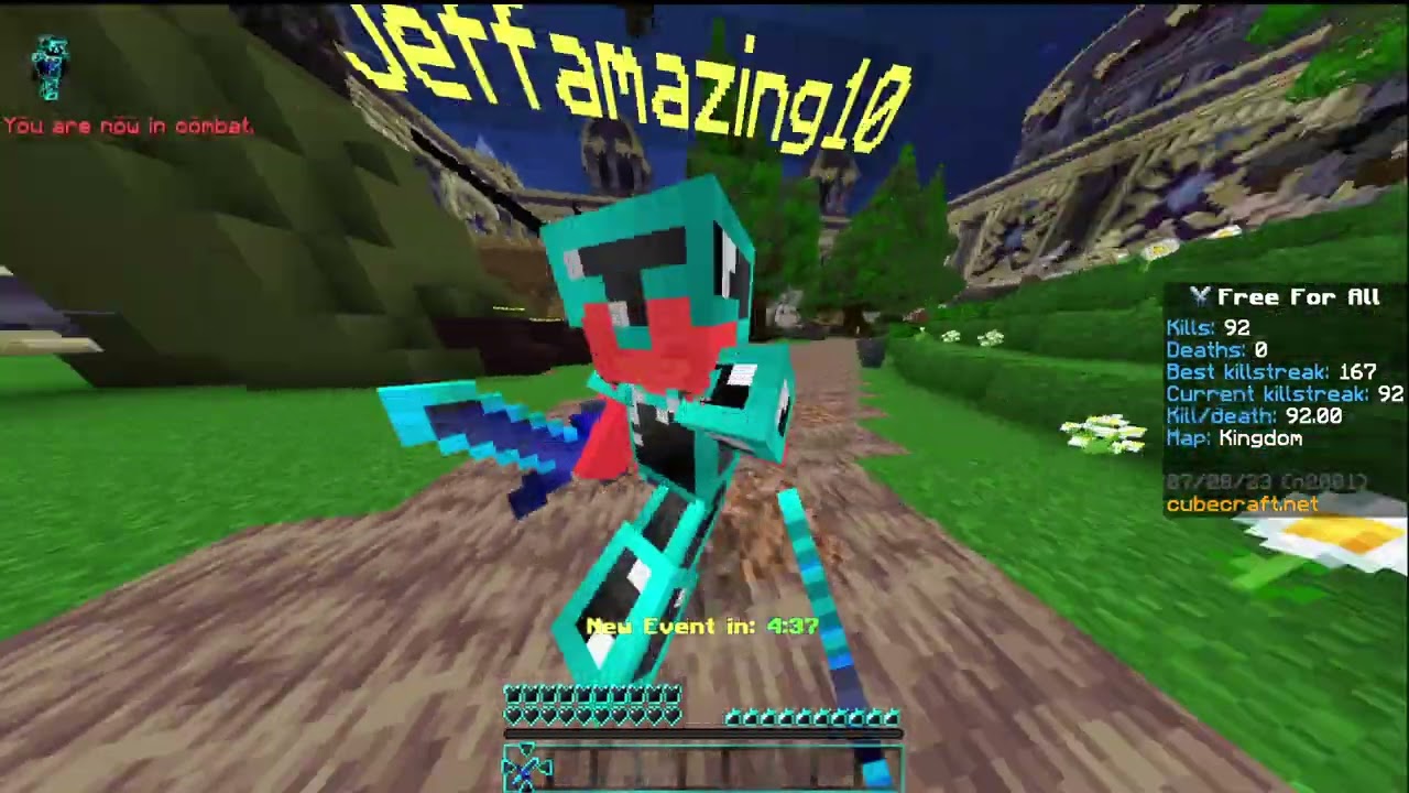 Cubecraft FFA Killstreak of 121 (no editing)